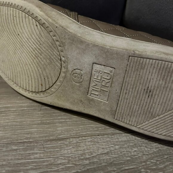 Womens Cream/brown slide ons size 9 Time Tru Brand - Picture 5 of 7